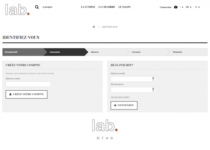 Page mon compte - ecommerce prestashop