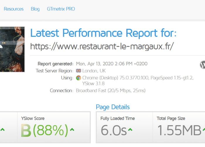 restaurant-margaux-gtmetrix