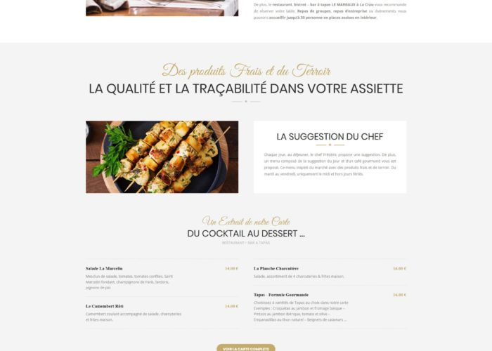 création site restaurant
