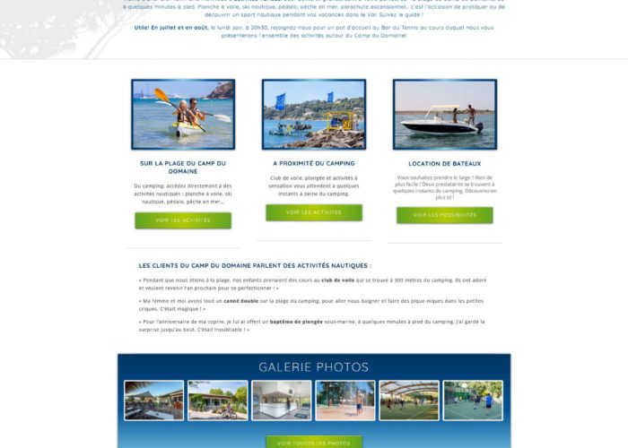 Création et référencement site wordpress camping var