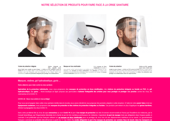 ecommerce prestashop Urgence Protection Covid